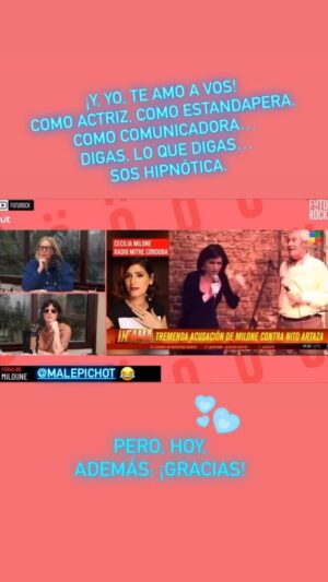 Cecilia Milone Instagram - 🙏🏻
¡Se agradece la “difusión”, y la empatía!
@malepichot 🩷✨

¡Gracias, @yanemorbidoni, 
por la “producción”! 😉