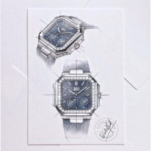 Céline Morel Instagram - - Enchanted by the new Cubitus collection, a subtle blend of boldness and elegance, I envisioned a reimagined version, softer and infinitely feminine.

Thus was born this Cubitus, designed to enhance the wrist. Its diameter, reduced from 45 mm to 38 mm, embraces the natural grace of the feminine silhouette while retaining a strong presence. The bezel, set with 40 baguette-cut diamonds, radiates a delicate light, creating a perfect harmony between refinement and character.

I hope this creation will captivate you as much as I enjoyed bringing it to life.

#PatekPhilippe #CubitusCollection #Watch #WatchCollector #Watches #Sketch #Cubitus