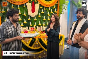 Charmy Kaur Instagram - The much anticipated journey of #PuriSethupathi begins with a divine pooja ceremony✨

Makkalselvan @actorvijaysethupathi and Dashing Director #PuriJagannadh are gearing up to deliver a memorable film ❤‍🔥

Regular shoot begins in July 1st week 💥

Produced by Puri Jagannadh, Charmme Kaur and #JBNarayanRaoKondrolla 

Presented by @Charmmekaur

CEO @vish_666

Releases in Tamil, Telugu, Hindi, Kannada and Malayalam. 

@iamsamyuktha_ @duniyavijayofficial @tabutiful @puriconnects #JBMotionPictures