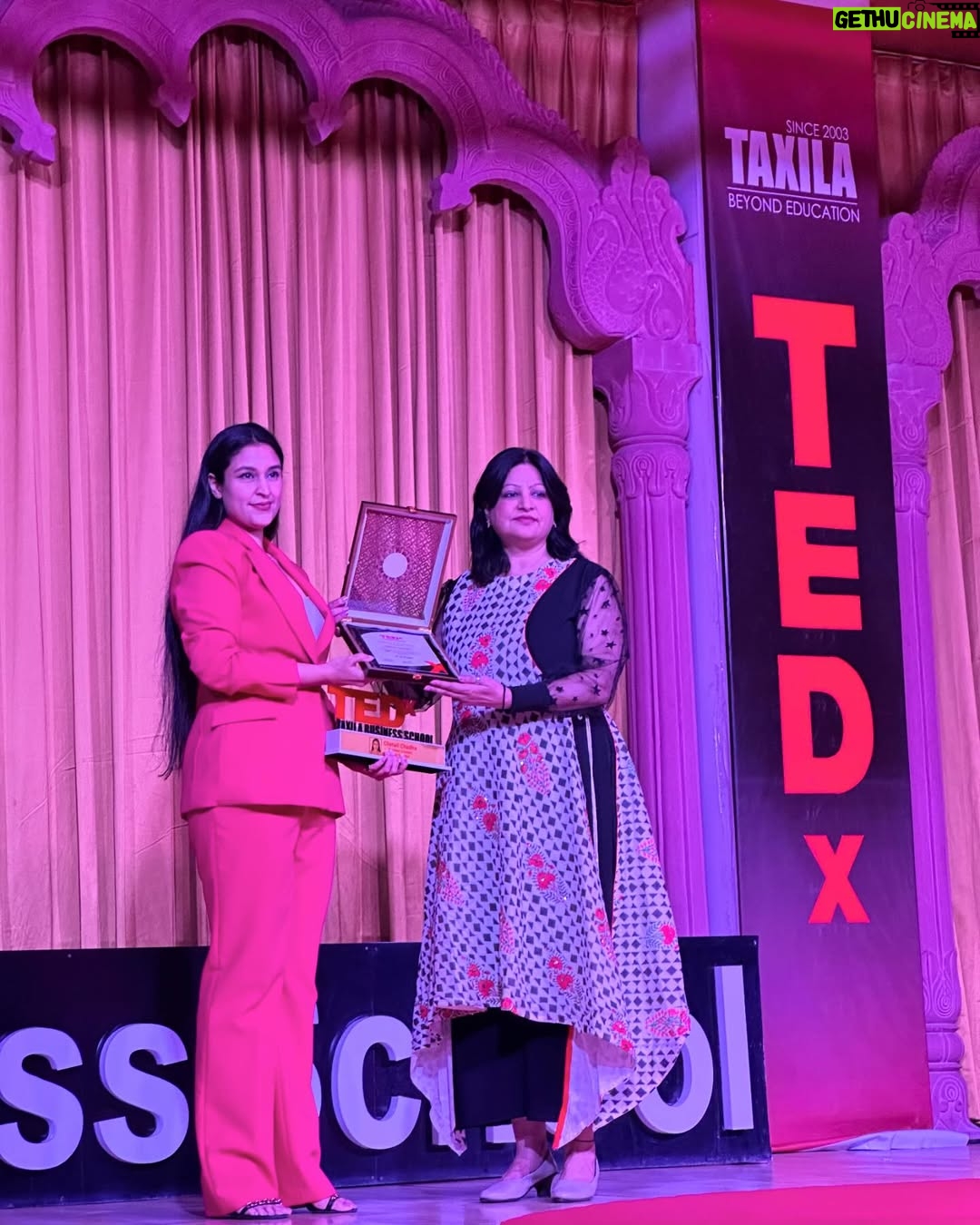 Chetali Chadha - 1.9K Likes - I have lived yet another dream today and I’m beyond grateful for it! 🙏❤️🧿

During my TEDx talk, I had the profound honor of delving into the depths of my personal journey, sharing the metamorphosis from a corporate professional to a flourishing entrepreneur. It was an exploration of the twists and turns, the triumphs and tribulations that shaped my path. With every anecdote shared, I aimed to illuminate the transformative power of resilience, perseverance, and unwavering determination. My hope was to inspire others to embark on their own journeys of self-discovery and entrepreneurial pursuit, knowing that with courage and conviction, they too can manifest their dreams into reality.

I extend my heartfelt gratitude to Taxila Business School for the gracious invitation and the incredible warmth and support they have shown us. It was truly an honor to be a part of such a welcoming community.

#tedtalk #tedtalks #tedex