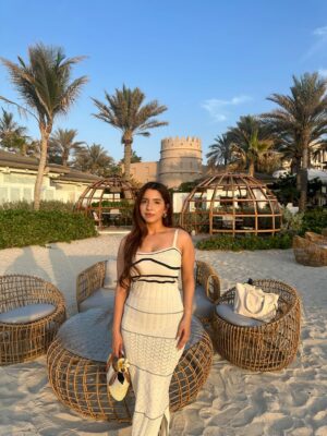 Chetali Narula Instagram - fresh from the shore🐚🌊🤍
wearing - @a.la.modebyakanksha
{ comment for outfit details }
.
.
.
.
.
.
.
{ beach, beach outfit, beach baby, ocean time, beach outfit ideas, hot girl summer, dubai beach }