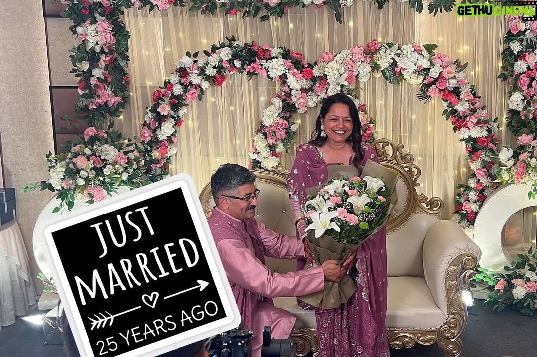 Chetna Sharma - 21.8K Likes - This Finalllyyy happened 🧿 prepared so much for it🤌🏻🥹 we feel immensely blessed to be able enough to celebrate our parents 25th wedding anniversary! 25 years of growth, love , laughter and countless blessings of Almighty😇💐 
May god always shower his choicest blessings on mumma papa, may they always be happy and healthy.
Also they never had their ring ceremony hence, on 2.08.2024 we made that happen. Thanks for raising us with values and always appreciating our little and big wins. We are always grateful for you and will keep making you more proud by each passing day in this journey of our lives🥰
- your fairies 👯‍♀️