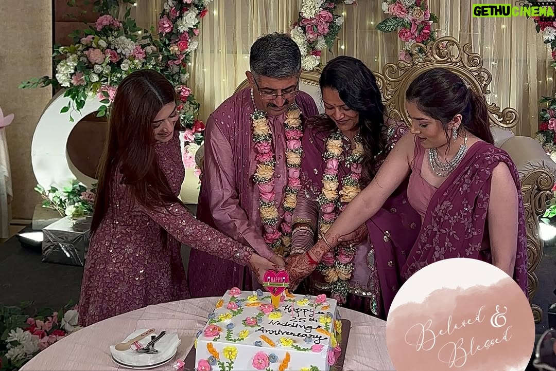 Chetna Sharma - 21.8K Likes - This Finalllyyy happened 🧿 prepared so much for it🤌🏻🥹 we feel immensely blessed to be able enough to celebrate our parents 25th wedding anniversary! 25 years of growth, love , laughter and countless blessings of Almighty😇💐 
May god always shower his choicest blessings on mumma papa, may they always be happy and healthy.
Also they never had their ring ceremony hence, on 2.08.2024 we made that happen. Thanks for raising us with values and always appreciating our little and big wins. We are always grateful for you and will keep making you more proud by each passing day in this journey of our lives🥰
- your fairies 👯‍♀️