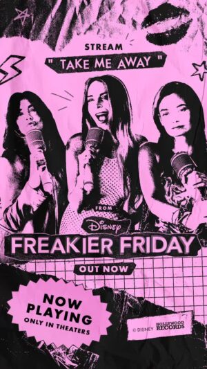 Christina Vidal Mitchell Instagram - Don’t miss your favorite fictional band in Disney’s #FreakierFriday, now playing only in theaters.
Listen to “Take Me Away” and more songs from the film on the Freakier Friday playlist, out now on @Spotify.