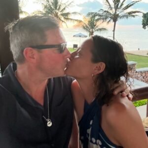 Christy Turlington Instagram - 🥂 to 22 years married. 2 kids in college. 2 fur babies. 2 many memories to name but a few sweet kisses to remind us where we started and how far we’ve come together. 💞