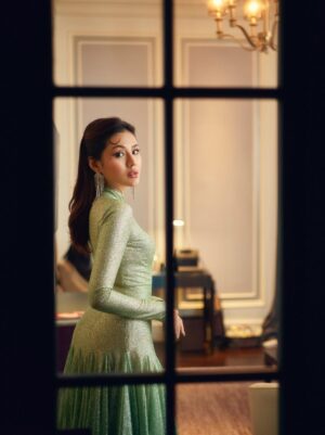 Chue Lay Instagram - Elegance looks like this 💚✨

Photo- Aung Zaw(LoveSpace)
Retouch - Nyi Nyi Hla Baw(LoveSpace)
Dress - @zippyzenith 
Stylist - @hannaynainglynn 
Makeup - KarKar Makeup Artist
Hair - May Paing

#ChueLay #actress #elegant