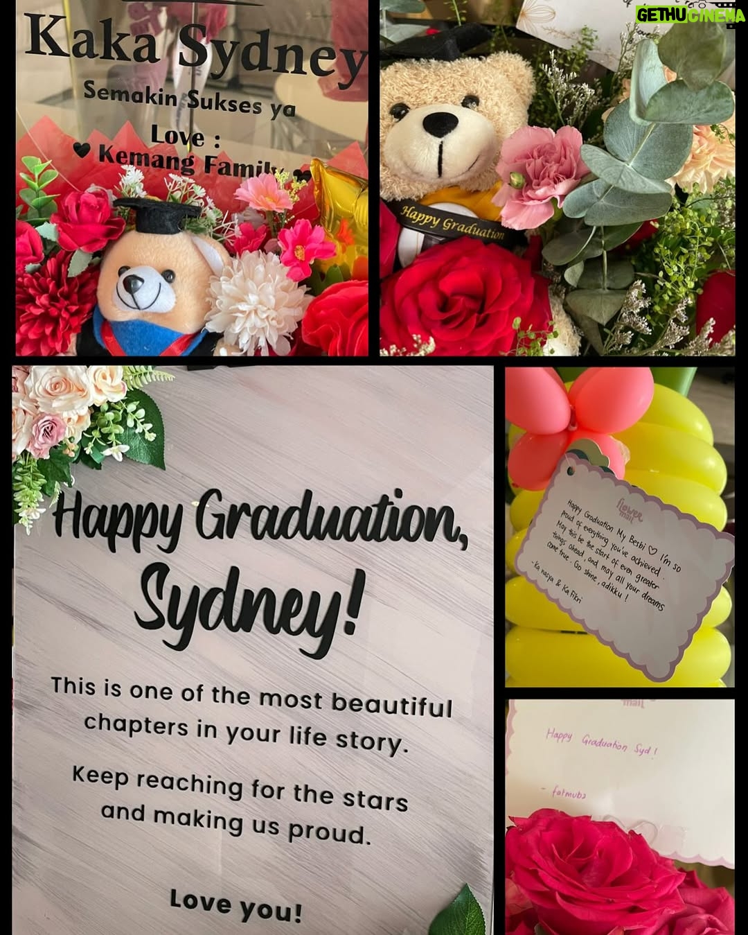 Cut Tari - 18.1K Likes - Heyy Sayangku @sydneyazkassya , Selamat yaah sekarang udah lulus SMA !! 😙🫶🏻 … Mama seneng, haru, mellow, lega semua jadi satu!. 
Dari yang tadinya masih kecil selalu berisik “maa, maa, maa, maaaa, mama, mama, mamaaaa…” , sekarang suara-suara itu kadang ada, kadang ngga. 
Dari yang “maaa ini gimana?, itu gimana?, tolong maa, tolong bantuin ma , tolong Sydney ma, Sydney ga bisa mama …“ , dan di akhir-akhir SMA kemarin justru mama yang selalu nanya-nanya terus ke Sydney “Syd itu udah dikumpulin? Syd tugas ini itu udah selesai belum?, Syd jangan lupa ini itu ya kumpulin ke guru” , dan blablabla’nya mama, sampeee akhirnya waktu itu Sydney bilang ke Mama “ Ma, udah maa, jangan kaya gitu, mama percaya aja sama Sydney soal Sekolah, mama ga usah selalu tanya-tanya, Sydney akan selesein semuanya” .. hmm, pas denger kata-kata Sydney itu, mama langsung mikir kalau mama juga perlu belajar, belajar untuk percaya kalau Sydney bukan Sydney si anak kecil lagi. 
Well, it feels like just yesterday you were a little girl, and today you’ve grown into a young lady. 
As your mom, I’ve seen your commitment and hard work for this, and look at you now, a graduate!
I’m so proud of you. Wishing you a bright and beautiful future. ✨
I Love you Sydney and congratulation on achieving this milestone !. 💛