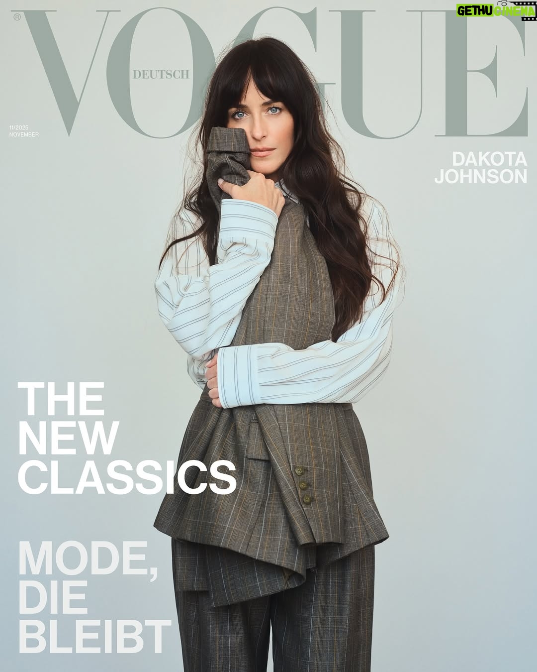 Dakota Johnson - 190.3K Likes - Dakota Johnson is the cover star of @voguegermany's new November issue. The actress and producer is loved by her fans not only for her films, but also for her style. In the interview, she talks about the ups and downs of fame – and her relationship with fashion. Click the link in bio to read it, and see the full story in the new November issue, on newsstands Saturday 25 October.
#voguegermany #voguecover #voguenovember

Cover Star: @dakotajohnson for @voguegermany
Photographer: @gstyles
Styling: @jordenbickham
Hair: @teddycharles35
Make-up: @georgieeisdellmakeup
Set Designer: @heathmattioli
Producer: @konamori

Head of Editorial Content: @_kerstinweng
Global Creative Director: @raulmartinez1024
Global Design Director EU: @jannico
Global Entertainment Director: @cbroday
Global Visuals Director EU: @jamiedspence

Dakota wears @twpclothing and @brioni_official