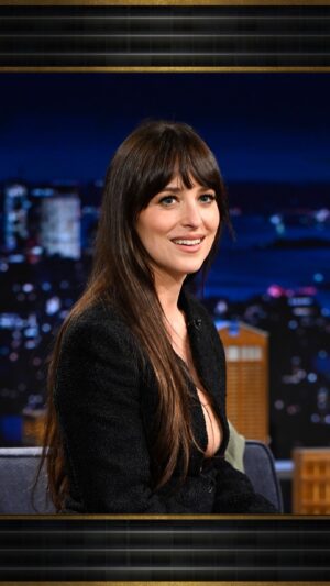 Dakota Johnson Instagram - @dakotajohnson shares that she got to watch SNL50 with Lorne Michaels under the bleachers of Studio 8H and how Meryl Streep kissed her hand! #FallonTonight