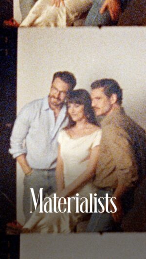Dakota Johnson Instagram - Never breaking up this love triangle. Behind the scenes with @Materialists stars Dakota Johnson, Pedro Pascal and Chris Evans. Opens in theaters June 13.