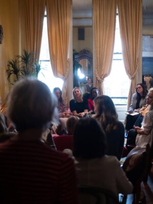 Danielle Robay Instagram - For decades, Gloria Steinem has hosted Talking Circles in her living room. She’s always said, “we produce oxytocin when we connect in person. We don’t experience empathy in the same way unless all five senses are engaged.”

She’s right. Our brains are wired for this. When we gather in person…listening, laughing, crying, sharing…oxytocin flows. Trust builds faster. We leave feeling more seen, soothed, and connected than we ever could through a screen.

Oxytocin is sometimes called the “love hormone.” It’s what runs through a woman’s body during birth. It bonds us. My favorite fact is we don’t just feel it when we’re kind…we feel it even when we witness kindness.

I love the internet, but it’s often a place of high communication, low connection. Talking Circles are the opposite—HIGH connection. They remind us that nothing replaces being in a room together, engaging all five senses, and finding real solutions side by side.

This one, on women’s health, felt both ancient and brand new.

Big thanks to my wonderful, passionate, solution oriented cohost @its_alextaylor and the brilliant   kind @apbenven for her wonderful words in the @nytimes.