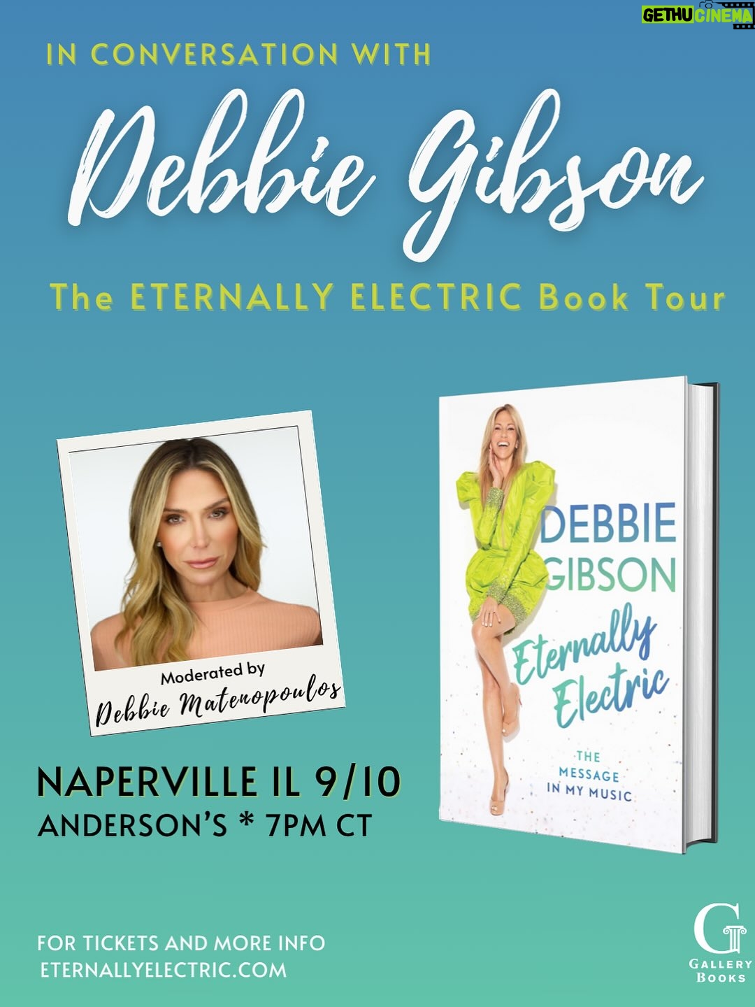 Debbie Matenopoulos - 2K Likes - ✨IT’S HAPPENING!✨ Tickets for The Eternally Electric Book Tour are on sale NOW—Friday at 12PM ET / 9AM PT! 🎟️

I’ll be sharing the stories behind the stories in my memoir Eternally Electric with some incredible friends joining me on stage. From NYC to Chicago to LA to Vegas—this is going to be unforgettable. 💫

Grab your seats at EternallyElectric.com 💖 

#EternallyElectric #BookTour #DebbieGibson