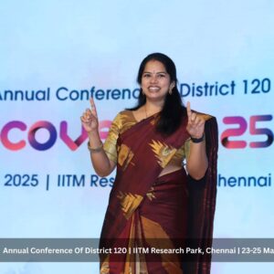 Deepa venkat Instagram - Glimpses of "Discover 2025"😊

Honoured to have been the guest speaker at this prestigious annual conference of @district120toastmasters @toastmastersofficial , that too in the Centennial year of this amazing organization. 

Thanks to Mr.Mohanakrishnan G, DTM and  Mrs. Vijayalakshmi, you were so kind. Loved the energy of the audience, their response and feedback. Meant a lot! 

And I must say, I thoroughly enjoyed the process of preparing myself for this particular event. 

We learn, grow and try to get a little better each day. 

#discover2025 #toastmastersinternational #district120toastmasters