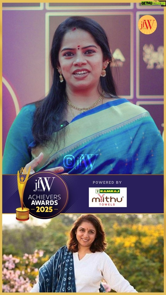 Deepa venkat - 7.2K Likes - "I'm a huge fan of Revathy Ma'am!"- Deepa Venkat. 

#jfwachieversawards2025 #JFWAchieversAwardsMrithuTowels

Powered by : @ramrajcottonofficial