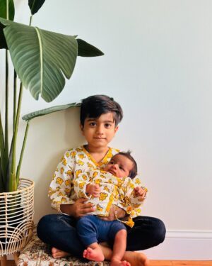 Deepika Jayaraman Instagram - Vyom & Vyan
👦🏻👶🏻
Vyom- Sky/ Space
Vyan- Life giving Air
Boys outfit @projectlove_bydeera