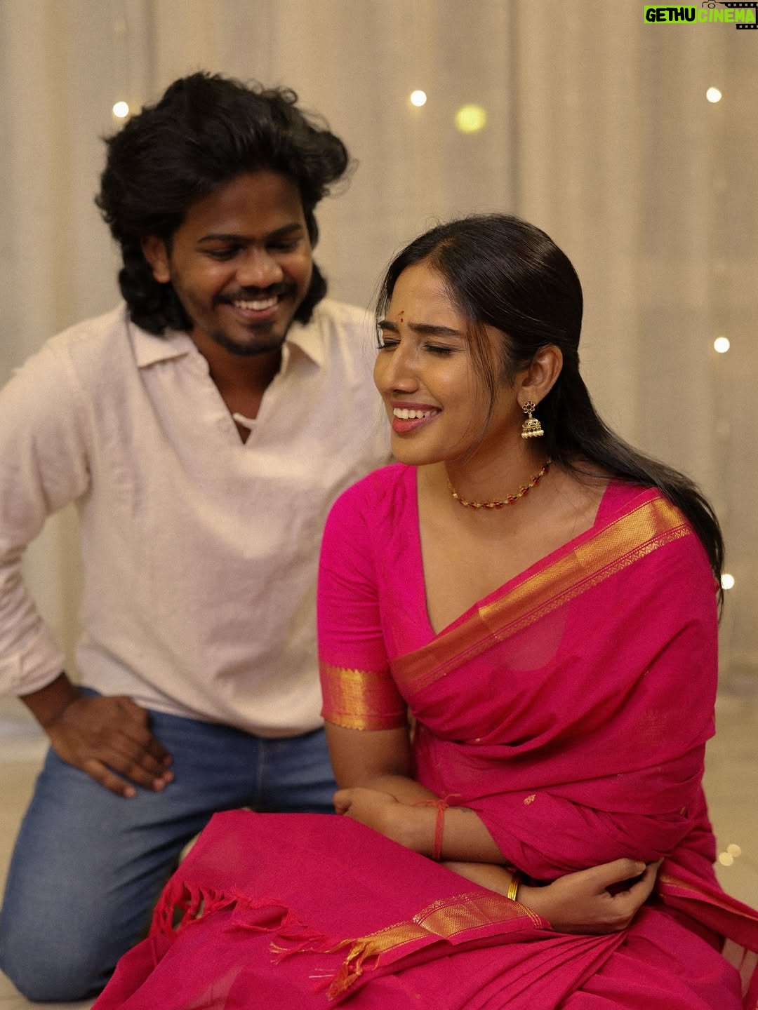 Deepika Venkatachalam - 457.7K Likes - Our 3rd Diwali together 💗 and 2nd Diwali for our home.

It all began during Diwali, two kids sitting cross-legged on the floor, surrounded by fairy lights and a hundred dreams, deciding to rent a beautiful house. 
No big plan, just excitement, hope, and that warm belief that love would somehow figure the rest out.

Fast forward to now, two years later, that very house became our world and saw everything with us. Laughter, silence, fights, and love in its purest form.
So many downfalls, so many nights when everything felt too heavy but somehow, I can challenge that this home never saw a day without love. And I think That’s our biggest win. :’) 

Somewhere between paying bills and cooking dinner together, we grew up.
But not too much, because the kids in us are still here.still fighting like siblings (apo apo enakku doubt varum lol), still screaming, still dancing for no reason.

Maybe that’s what love really does. It grows you up but never lets you forget how to play. It makes every Diwali feel like a reminder that no matter what the world throws at you, you’ve got your own light and someone who keeps it burning with you.

And now, with every prayer, I find myself moving from “Enga kuda iru. Nalla paathuko”
to “Ellaaryum nalla vechiko.” ♥️ 
Doing it 100x times over today because love, when it’s real, makes you want everyone to feel that same warmth.

Happy Diwali, everyone 💗
இனிய தீபாவளி நல்வாழ்த்துக்கள் :’) 🫂

Short ah sollanum na,  Raja kuda ellaa Diwali-um thala Diwali maari feel aagudhu. so happy 3rd thala Diwali to us hehe. 
.
#RnD 
📸 @keshu_hariharan 🥰 
D wearing @izhaimadras 
RVP wearing @westsidestores