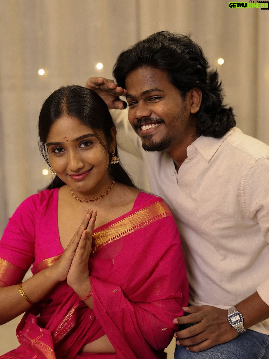 Deepika Venkatachalam - 457.7K Likes - Our 3rd Diwali together 💗 and 2nd Diwali for our home.

It all began during Diwali, two kids sitting cross-legged on the floor, surrounded by fairy lights and a hundred dreams, deciding to rent a beautiful house. 
No big plan, just excitement, hope, and that warm belief that love would somehow figure the rest out.

Fast forward to now, two years later, that very house became our world and saw everything with us. Laughter, silence, fights, and love in its purest form.
So many downfalls, so many nights when everything felt too heavy but somehow, I can challenge that this home never saw a day without love. And I think That’s our biggest win. :’) 

Somewhere between paying bills and cooking dinner together, we grew up.
But not too much, because the kids in us are still here.still fighting like siblings (apo apo enakku doubt varum lol), still screaming, still dancing for no reason.

Maybe that’s what love really does. It grows you up but never lets you forget how to play. It makes every Diwali feel like a reminder that no matter what the world throws at you, you’ve got your own light and someone who keeps it burning with you.

And now, with every prayer, I find myself moving from “Enga kuda iru. Nalla paathuko”
to “Ellaaryum nalla vechiko.” ♥️ 
Doing it 100x times over today because love, when it’s real, makes you want everyone to feel that same warmth.

Happy Diwali, everyone 💗
இனிய தீபாவளி நல்வாழ்த்துக்கள் :’) 🫂

Short ah sollanum na,  Raja kuda ellaa Diwali-um thala Diwali maari feel aagudhu. so happy 3rd thala Diwali to us hehe. 
.
#RnD 
📸 @keshu_hariharan 🥰 
D wearing @izhaimadras 
RVP wearing @westsidestores