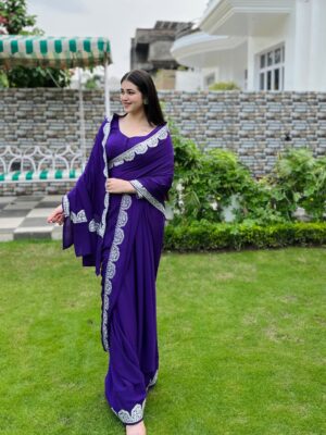 Dhwani Gupta Instagram - Wrapped in elegance 🪻🦢🪽

Wearing this beautiful purple saree with silver tilla work from @kashmiroriginofficial ✨

#explore #explorepage #foryou #foryoupage #feed #fyp #postoftheday #outfit #saree #sareegirl #jammu #jammugirl #jammufashion #lifestyle #ootd #kashmir 

[fashion, fashion inspo, saree, saree looks, Kashmiri saree, ootd, outfit inspo, traditional, ethnic, content creator, jammu, jammu girl]