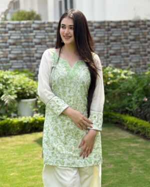 Dhwani Gupta Instagram - Tum ho toh 🌙🕊️

Got this suit stitched from @darji_oncall and I absolutely loved how it fits me !!! Definitely try their services with comfort of home🫶🏻

#explore #explorepage #trending #viral #foryou #foryoupage #fyp #fypage #jammu #jammugirl #jammuhomeservice #suits #traditional #ethnic #ootd #fashion #lifestyle 

[suits, ethnic, traditional, fashion, lifestyle, simple looks, elegant outfit, ootd, coord set, Jammu, Jammu girl, Jammu home services, trend, outfit inspo, desi looks, desi girl, desi outfit]