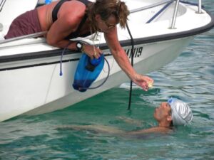 Diana Nyad Instagram - It was Labor Day 12 years ago that my Xtreme Dream Team and I walked up onto the beach in Key West, after my swimming 52 hrs, 54 mins from Havana. The grand adventure of a lifetime and I will never forget any member of my committed team. Bonnie was the strength of the crossing. Candace (silver hair) was the only person on my boat all five times, over 35 years, going back to the first attempt in 1978. The box jellyfish stings could have been fatal. My shark divers were brave. 
Yes, life goes ONWARD, but the memory never seems to fade.
Still proud. 
•
#nyad #cubaswim #swimminghistory #epic #oneward #neverevergiveup #findaway #xtremedream