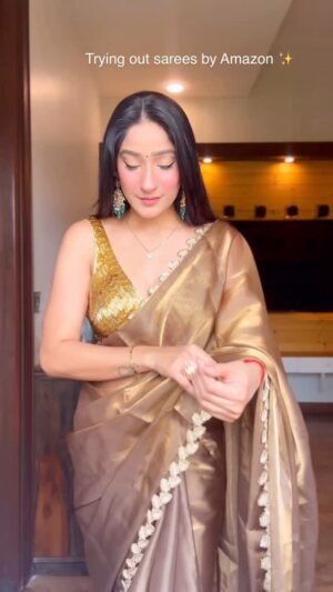 Divya Nagar Chaudhary Instagram - Comment "Link" for the Saree ✨
You don't want to miss out on this beautiful organza saree💖
#AmazonFashion #GetstyledwithAmazon #AmazonFinds #AmazonStyle #Ad#collab #AmazonUlitimatebrandsale #ultimatebrandsale #amazonbeauty
@amazonfashionin
