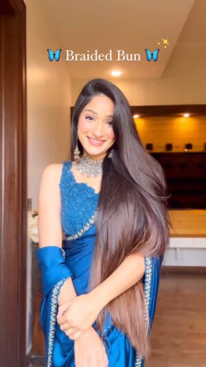 Divya Nagar Chaudhary Instagram - 🦋
Outfit @noordharnaofficial
.
.
.
.
#indian #hair #hairtutorial #hairstylist #fashion #fyp #trendingreels #fypage #indianlook #trendingsongs #disney #disneyland #longhair #flower #floral #dress #contentcreator #hairtransformation #hairideas
