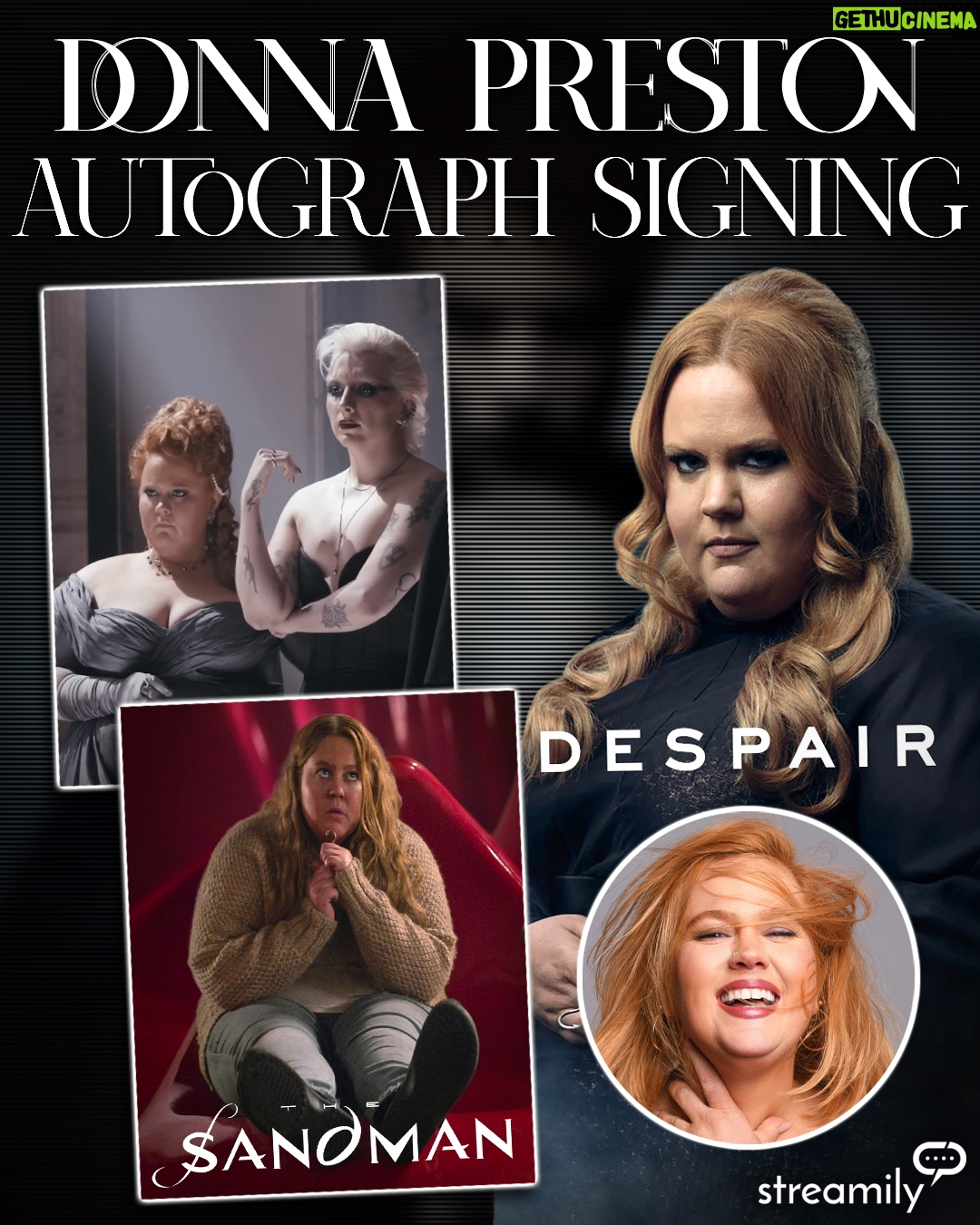 Donna Preston - 3.2K Likes - It is never only a dream, and this certainly isn’t either!

The cast of The Sandman is now on http://Streamily.com! Join @thedonnapreston @kirbyhowellbaptiste @barrypaulsloane and @masonalexanderpark for a live Q&A : Monday, October 21st at 10 am PST / 6 pm UK

Get your signed print here!
⏳
https://streamily.com/the-sandman

#thesandman #thesandmannetflix #theendless #dccomics #thedreaming #dreamoftheendless #sandfam #sandmanuniverse #vertigocomics #hellblazer
