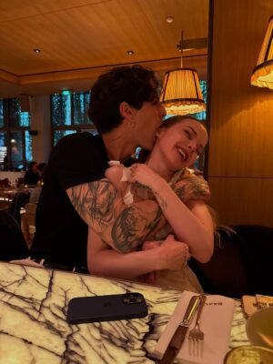 Dove Cameron Instagram - the 2 best years of my life. i am brought to tears at least once a week because life has become so beautiful with you in it. i love you in a way no words could ever express, but i will never stop trying. buon anniversario amore mio.