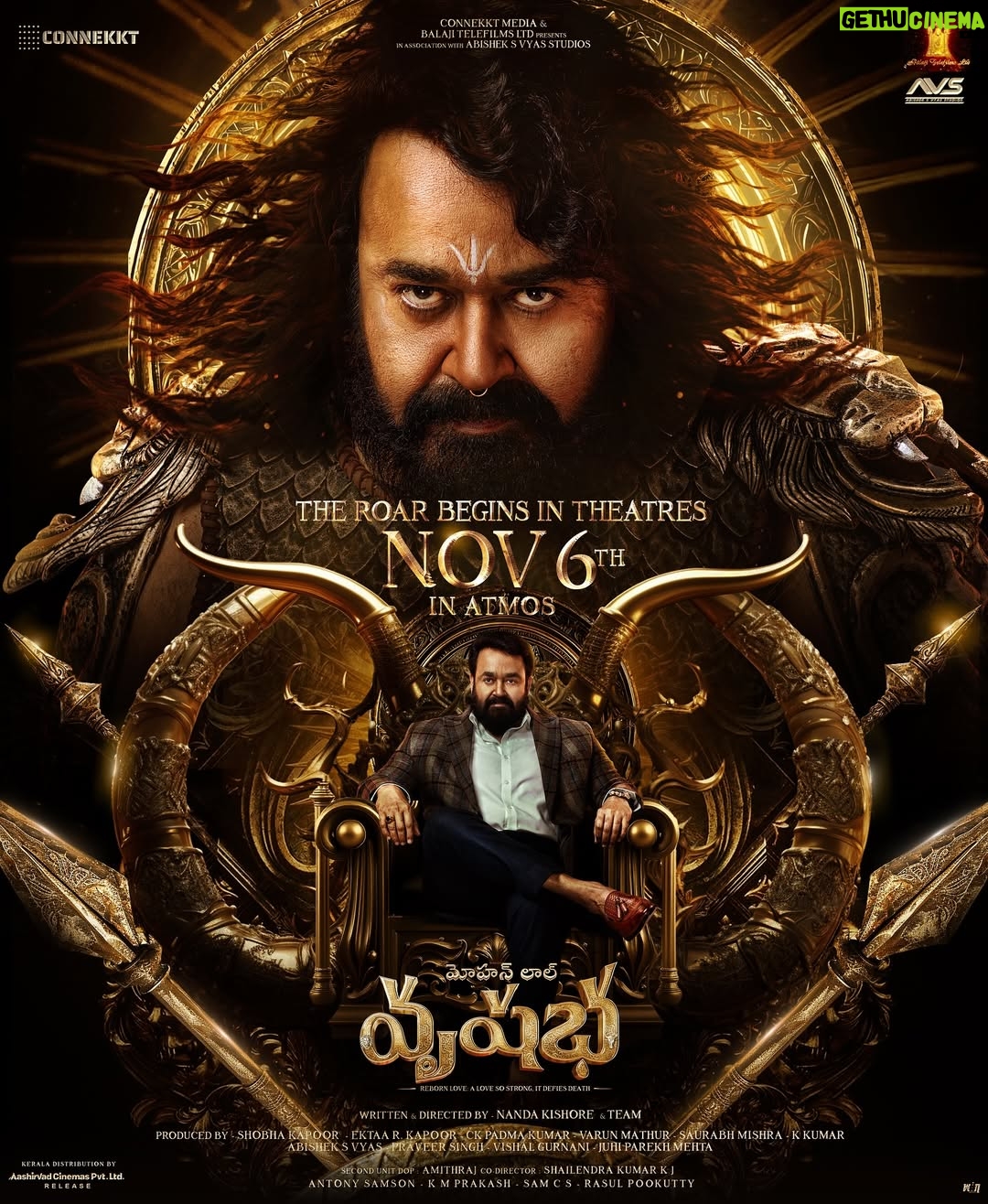 Ekta Kapoor - 136.8K Likes - The ground shakes. The sky burns. Destiny has chosen its warrior. #Vrusshabha arrives on 6th November! 

#RoarOfVrusshabha #VrusshabhaOn6thNovember 

@samarjitlankesh @nayansarika_05 @rraginidwivedi @connekktmedia @balajimotionpictures @avsstudiosofficial @officialnandakishore @shobha9168 @ektarkapoor #CKPadmaKumar @varunvm.mathur @_imsaurabhmishra @vyasabhishek77 @praveers20 @the_vishal_gurnani @juhiparekhmehtaofficial @aashirvadcine @samcsmusic @resulpookutty @sanjay.c.dwivedi