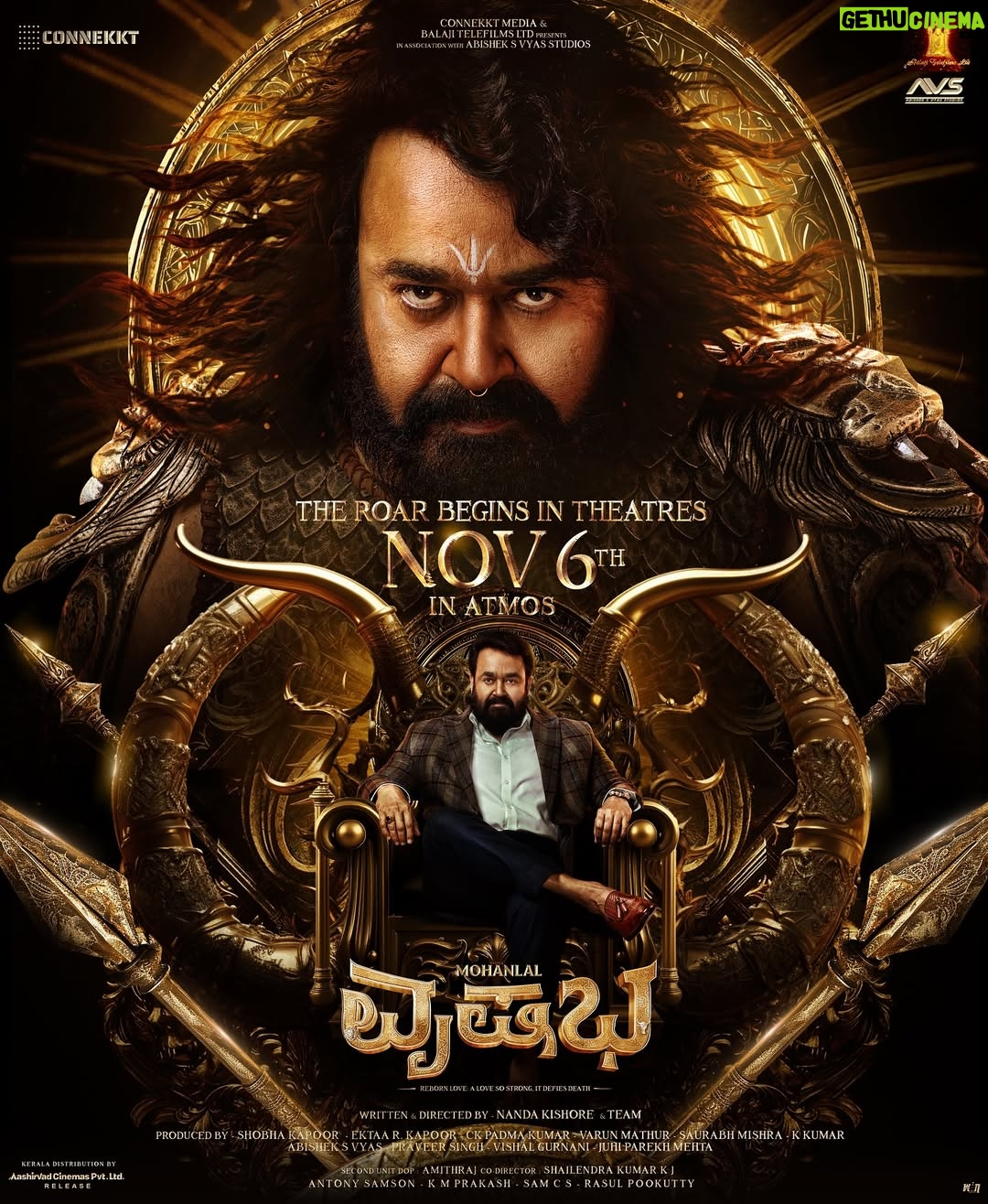 Ekta Kapoor - 136.8K Likes - The ground shakes. The sky burns. Destiny has chosen its warrior. #Vrusshabha arrives on 6th November! 

#RoarOfVrusshabha #VrusshabhaOn6thNovember 

@samarjitlankesh @nayansarika_05 @rraginidwivedi @connekktmedia @balajimotionpictures @avsstudiosofficial @officialnandakishore @shobha9168 @ektarkapoor #CKPadmaKumar @varunvm.mathur @_imsaurabhmishra @vyasabhishek77 @praveers20 @the_vishal_gurnani @juhiparekhmehtaofficial @aashirvadcine @samcsmusic @resulpookutty @sanjay.c.dwivedi