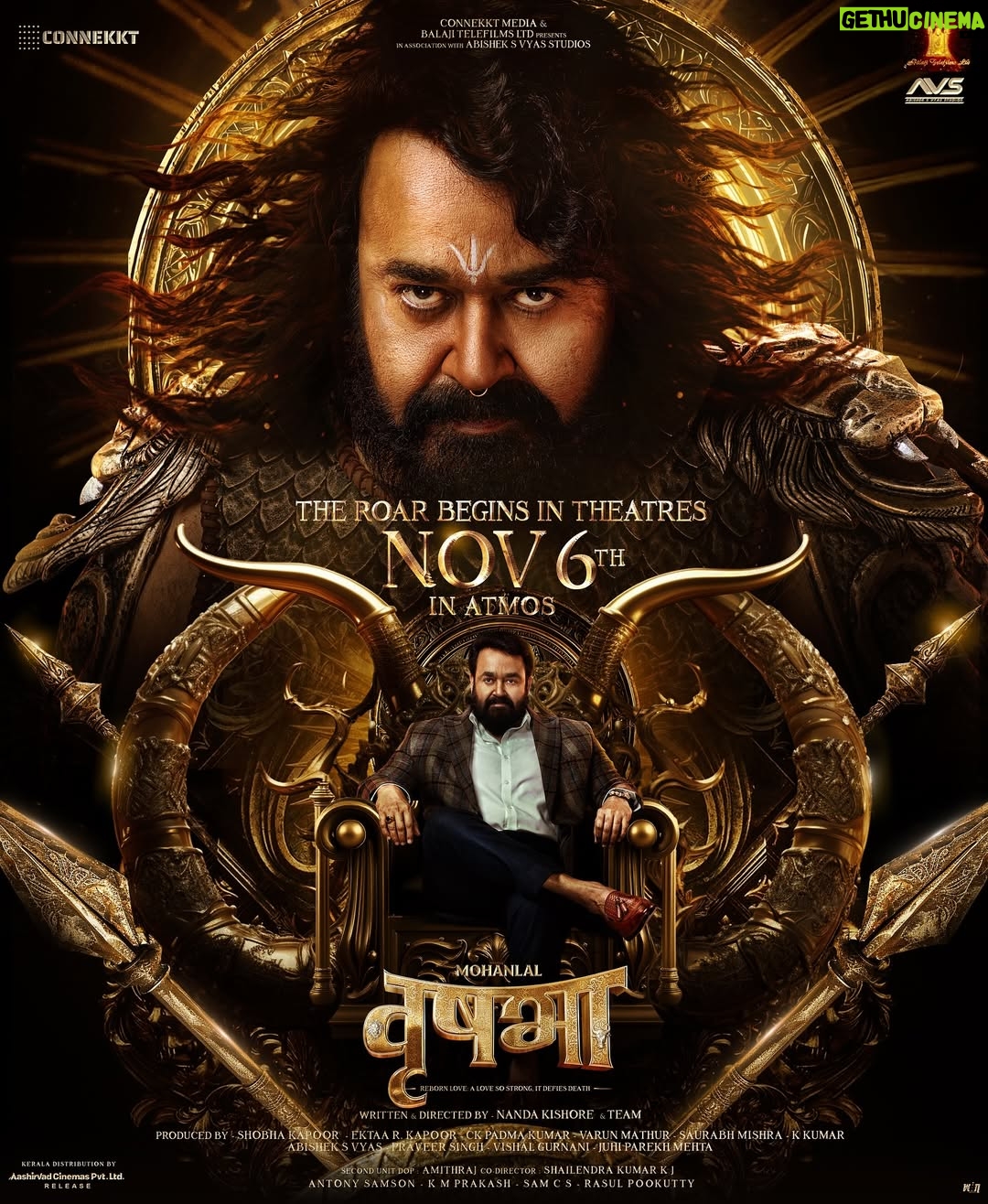 Ekta Kapoor - 136.8K Likes - The ground shakes. The sky burns. Destiny has chosen its warrior. #Vrusshabha arrives on 6th November! 

#RoarOfVrusshabha #VrusshabhaOn6thNovember 

@samarjitlankesh @nayansarika_05 @rraginidwivedi @connekktmedia @balajimotionpictures @avsstudiosofficial @officialnandakishore @shobha9168 @ektarkapoor #CKPadmaKumar @varunvm.mathur @_imsaurabhmishra @vyasabhishek77 @praveers20 @the_vishal_gurnani @juhiparekhmehtaofficial @aashirvadcine @samcsmusic @resulpookutty @sanjay.c.dwivedi