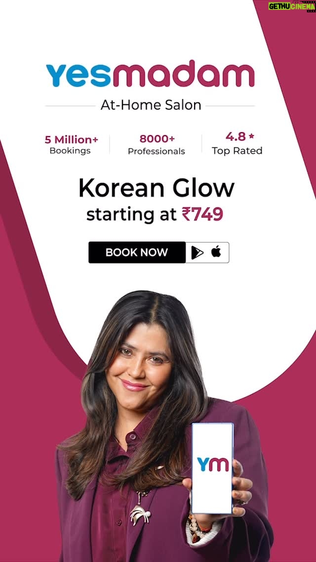 Ekta Kapoor - 39K Likes - You thought it’s a new show coming ? Nope! Here’s the big news you waited for. I checked @yesmadam_official ‘s Korean Glow services. And they’re all top notch. That too at home. 🌻Book now.

#YesMadam
#AtHomeSalon
#EktaSaysYesMadam