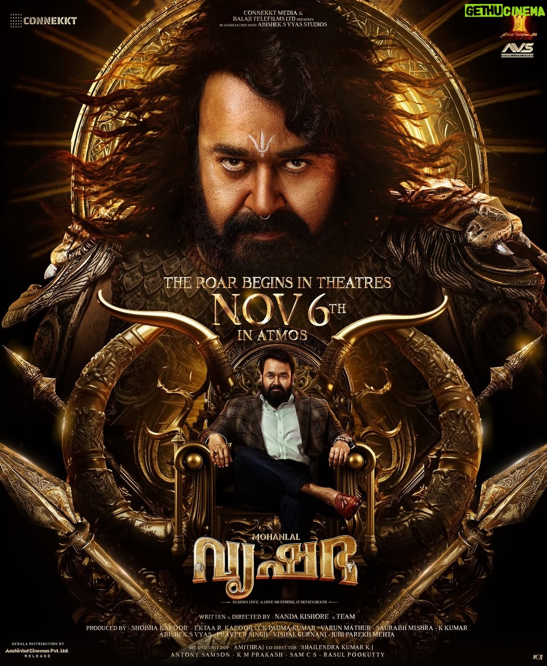Ekta Kapoor - 136.8K Likes - The ground shakes. The sky burns. Destiny has chosen its warrior. #Vrusshabha arrives on 6th November! 

#RoarOfVrusshabha #VrusshabhaOn6thNovember 

@samarjitlankesh @nayansarika_05 @rraginidwivedi @connekktmedia @balajimotionpictures @avsstudiosofficial @officialnandakishore @shobha9168 @ektarkapoor #CKPadmaKumar @varunvm.mathur @_imsaurabhmishra @vyasabhishek77 @praveers20 @the_vishal_gurnani @juhiparekhmehtaofficial @aashirvadcine @samcsmusic @resulpookutty @sanjay.c.dwivedi