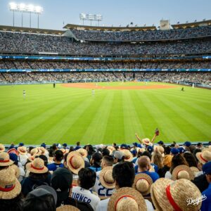 Emily Rudd Instagram - A sea of Luffys. It’s ONE PIECE Night at Dodger Stadium!