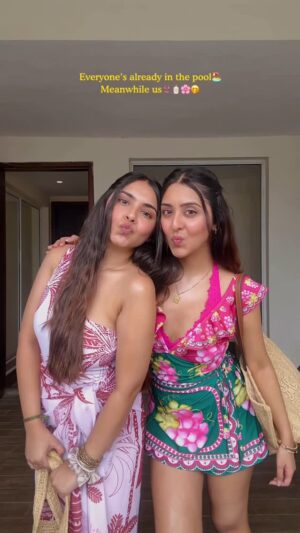 Farheen Panjwani Instagram - Priorities 🤭

Comment ‘Love’ to get links to everything directly in your DMs 📥🔗

Swimsuits @twirl_around_world 🩷♥️