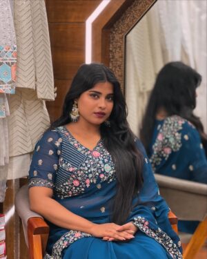 Farsana Rahman Instagram - Elegance never goes out of style 🦋
#saree#fyp#kerala
