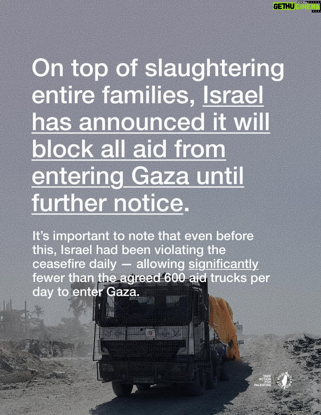 Greta Thunberg - 371.1K Likes - 🚨 ISRAEL RAINS OVER 100 AIRSTRIKES ON GAZA 🚨

Since dawn, at least 100 Israeli airstr-kes have hit Gaza. At least 15 people have been k-lled so far, with the toll expected to rise in the coming hours as rescue teams reach more areas.

Israel has confirmed it launched a “massive wave” of attacks across the enclave, claiming to target “dozens of sites.” Among those hit were a busy café, family homes, and displacement tents.

On top of slaughter/ng entire families, Israel has announced it will block all aid from entering Gaza until further notice.

TAKE ACTION

* This post includes a free email template — send it to your elected official today - click the link in @humantiproject’s bio, or visit Humanti.org
* You can also use the template as a call guide. Find your MP’s, representative’s or elected official’s number online and speak to them directly.

Demand: Lift the siege, sanctions, a complete two-way trade embargo, and an immediate halt to all weapons shipments to Israel.

Sources on Slide 8