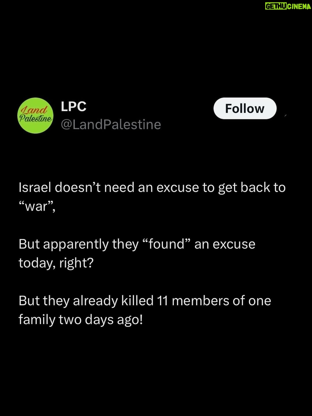 Greta Thunberg - 290.5K Likes - BREAKING : Five Palestinians, including
children, were killed and several others injured in a sudden Israeli airstrike on Al-Zawaida town in central Gaza, marking a serious breach of the ceasefire.

#palestine #usa #landpalestine