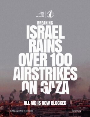 Greta Thunberg Instagram - 🚨 ISRAEL RAINS OVER 100 AIRSTRIKES ON GAZA 🚨

Since dawn, at least 100 Israeli airstr-kes have hit Gaza. At least 15 people have been k-lled so far, with the toll expected to rise in the coming hours as rescue teams reach more areas.

Israel has confirmed it launched a “massive wave” of attacks across the enclave, claiming to target “dozens of sites.” Among those hit were a busy café, family homes, and displacement tents.

On top of slaughter/ng entire families, Israel has announced it will block all aid from entering Gaza until further notice.

TAKE ACTION

* This post includes a free email template — send it to your elected official today - click the link in @humantiproject’s bio, or visit Humanti.org
* You can also use the template as a call guide. Find your MP’s, representative’s or elected official’s number online and speak to them directly.

Demand: Lift the siege, sanctions, a complete two-way trade embargo, and an immediate halt to all weapons shipments to Israel.

Sources on Slide 8