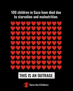 Haley Webb Instagram - 🕊️📢What kind of world have we created, where we witness children starved to death while food, water, and medical supplies to save them wait just miles away? It is @not_controversial_ to relentlessly keep demanding impactful action to sanction and stop states committing, funding and supporting the intentional killing of innocent civilians.

📢 @savethechildren 
Art work @yaeljamina 

#stand #againstgenocide #demand #notcontroversial #action #to #save #ourchildren