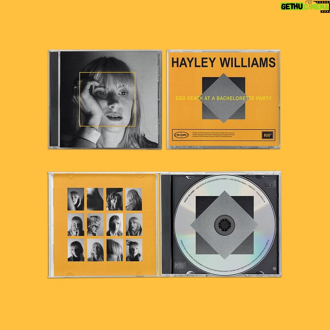 Hayley Williams - 270.4K Likes - Ego Death At A Bachelorette Party. Yours on streaming services now. Pre-order physical copies available everywhere November 7th. Thanks for all your help on the tracklist. 💛

Photo by @zacharygray
Design by @jordandshort @helloluum
Hair & makeup by @colormebrian @gooddyeyoung

1. Ice In My OJ
2. Glum
3. Kill Me
4. Whim
5. Mirtazapine
6. Disappearing Man
7. Love Me Different
8. Brotherly Hate
9. Negative Self Talk
10. Ego Death At A Bachelorette Party
11. Hard
12. Discovery Channel
13. True Believer
14. Zissou
15. Dream Girl In Shibuya 
16. Blood Bros
17. I Won’t Quit On You
18. Parachute
19. 
20.