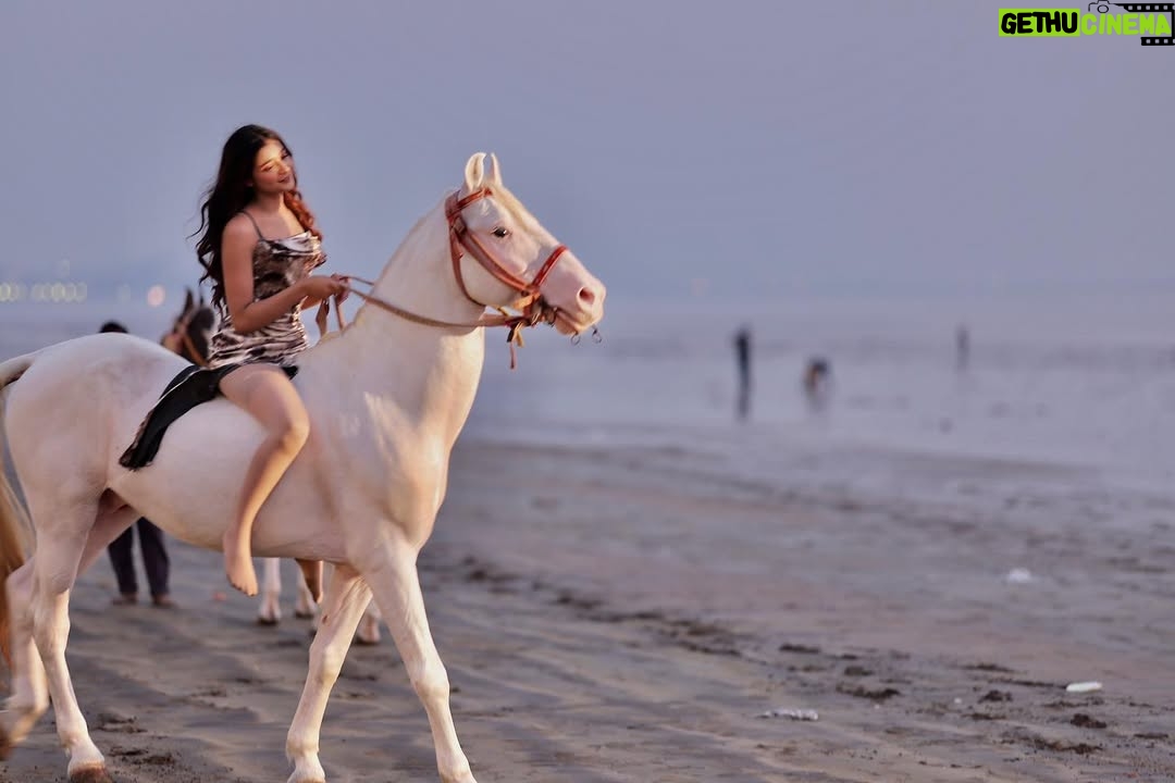 Heer Kaur - 3.9K Likes - Embracing the horizon's fiery glow✨

📸- @rajeshgohil.photography_ 
hair and makeup- @minikamakeup 

.
.
#trending #sunset #ootd #horse #photography #explore #explorepage
