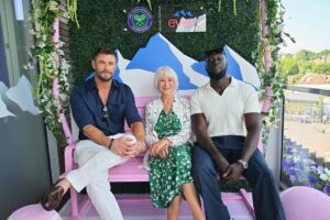 Helen Mirren Instagram - Great day at the Men’s Final at Wimbledon with Chris Hemsworth and Stormzy thanks @evianwater