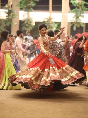 Hemanshii Ruparel Instagram - Can we announce twirling as the best exercise of the year 🙈

In @dhavalpawar_couture 
Make up and hair @sb.blossom.salon 
Twirling @mandapam.garba 
#postoftheday #outfitoftoday #chaniyacholicollection #ghagracholi #tomorrowland #grwm #pictureperfect #readytopose #bandhani #bandhanilove #fyp #explore #explorepage✨ #garbalovers❤️
