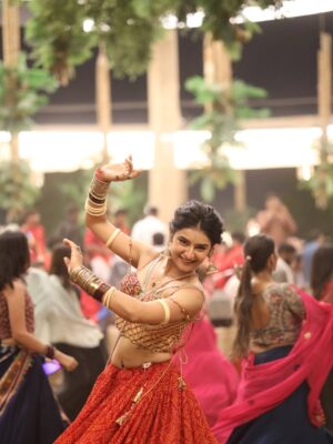 Hemanshii Ruparel Instagram - Can we announce twirling as the best exercise of the year 🙈

In @dhavalpawar_couture 
Make up and hair @sb.blossom.salon 
Twirling @mandapam.garba 
#postoftheday #outfitoftoday #chaniyacholicollection #ghagracholi #tomorrowland #grwm #pictureperfect #readytopose #bandhani #bandhanilove #fyp #explore #explorepage✨ #garbalovers❤️
