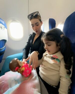 Inaaya Khan Instagram - CAN'T KEEP CALM CUZ IT's MY DAUGHTER BIRTHDAY 😍 🎉 🎂 

 @inaaya.khan17 birthday trip begins ....this day is my most special day of my life which i dont want to replace with any other day ,  also it was her first time experience, sitting solo on the airplane seat during takeoff , as she turns 3 😍 we are sooo happy and excited ... MY BACHAA May ALLAH give you all the happiness in life...mumma,naani, naani & the whole family loves you sooo much ...our little world ..small family ,happy family ♥️ 
:
P:s : the only thing m worried about her birthday is how do we cut cake as inaaya now-a-days is afraid of cake and candles ... even though we try to make her cut cakes still she is very nervous and starts crying ... thinking of to celebrate in some diffrent way ..hope that works .. 🤞😇
:

#3yearold #mydaughter #happybirthday #mylife #happiness #family #inaayakhan #afshakhan