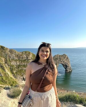 Ishita Instagram - The only “door” I don’t mind being locked out of—forever ☀️🌊🐚

[durdle door , london , fashion , beach outfits , beach girlie , beach fits , pinterest inspired,fashion girlie ]