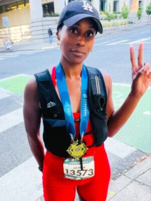 Issa Rae Instagram - went to Portland to run a marathon🏃🏾‍♀️🏁
—
(to my girl who asked for a picture right after, i’m so sorry. I was very in pain and very ugly. thank you for understanding)
((thank you to @justaba for inspiring me))
(((thank you to my man 🥰)))