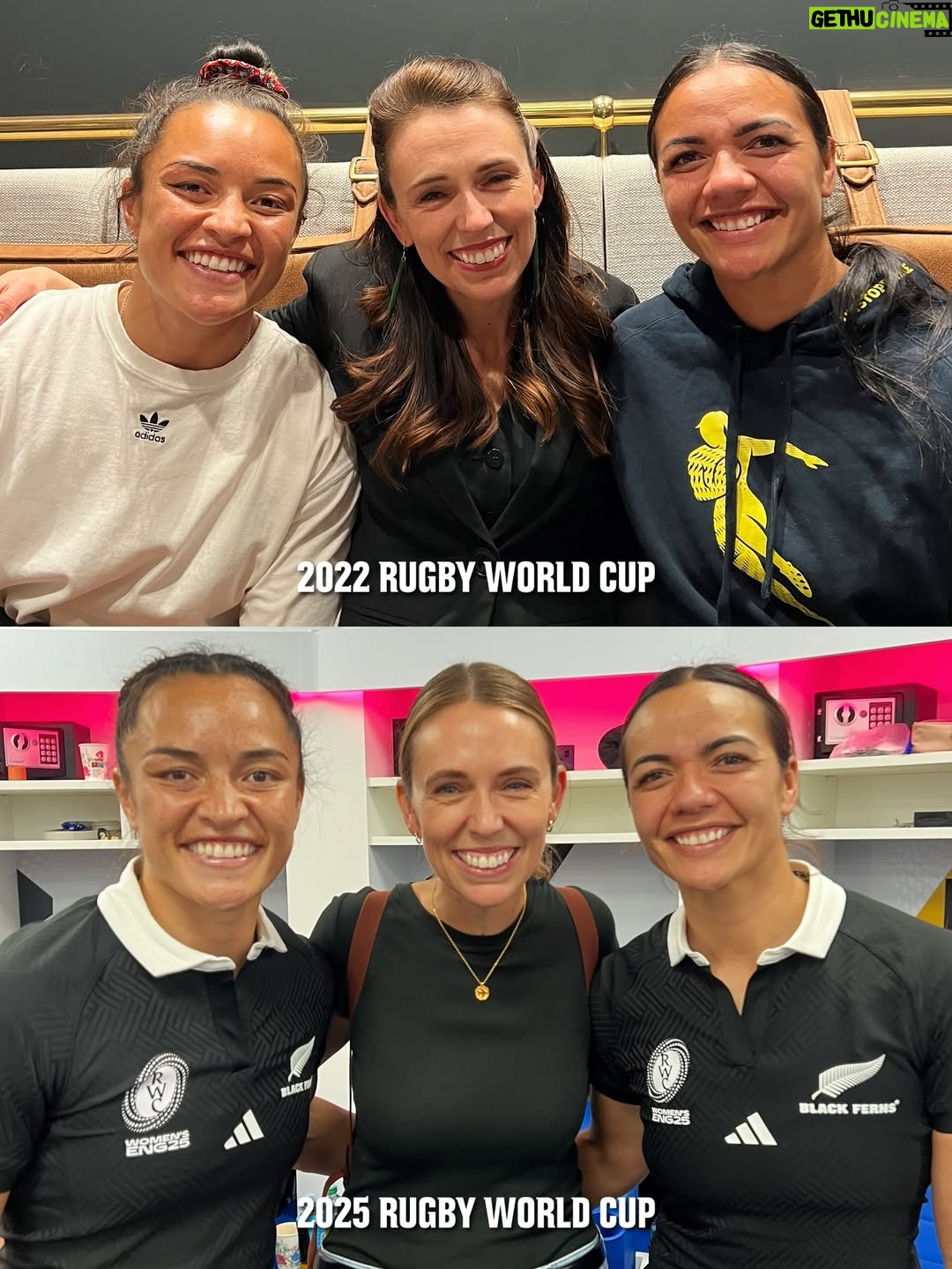 Jacinda Ardern - 66.8K Likes - When @porshwoodman’s the one doing the fan-girling 🤣

Awesome to have @jacindaardern and her whānau back in the stands supporting us at another Rugby World Cup. Kiwi connections while on the road, always making us feel a little closer to home 🖤

#RWC2025 | #LetsGoAgain
