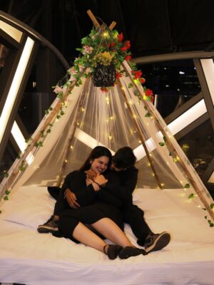 Janavi Jain Instagram - One month to this day and can’t believe it still you are my husband to be 🤯🤯🥹🤭❤️🧿
Making me believe in love , laughter and calmness. You’ve outgrown yourself just for me and i know it.
I love you then , i love you now and will love you forever 🥹❤️🧚🏻♀️🧿
.
#justjaanforeverandhumesha 🥹❤️